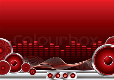 Abstract Music Background In Red And Stock Vector Colourbox