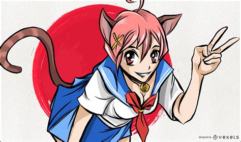 Cat Anime Girl Cute Cat Girl Original Anime Character Digital 19