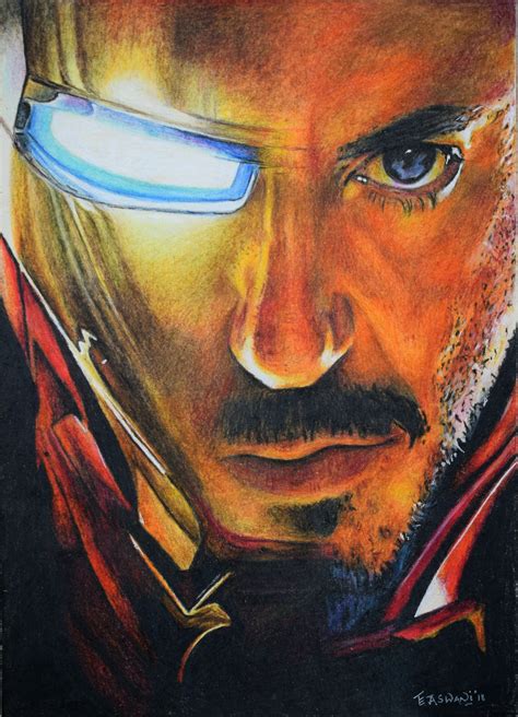 Iron man face drawing at getdrawings com free for personal use. Iron Man Tony Stark Original Colored Pencil Artwork Print |Iron Man Drawing |Iron Man Print ...