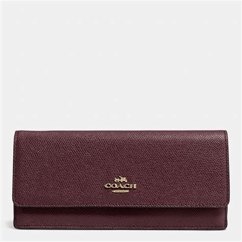Lyst Coach Soft Wallet In Embossed Textured Leather In Purple