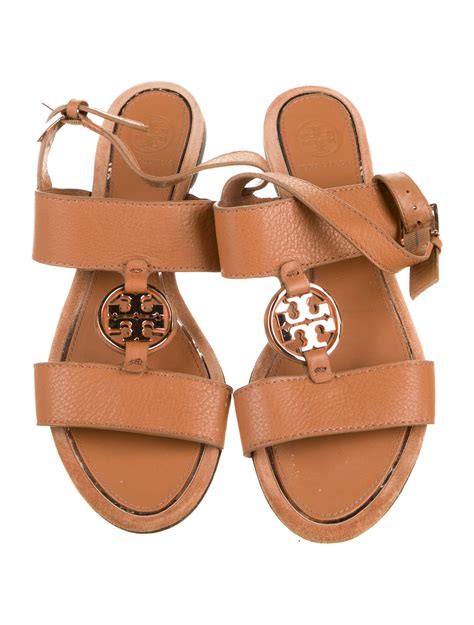 Tory Burch Leather Slingback Sandals Shoes Wto326660 The Realreal