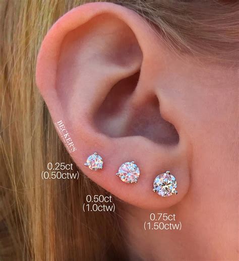 How Big Is 1 3 Carat Diamond Earrings