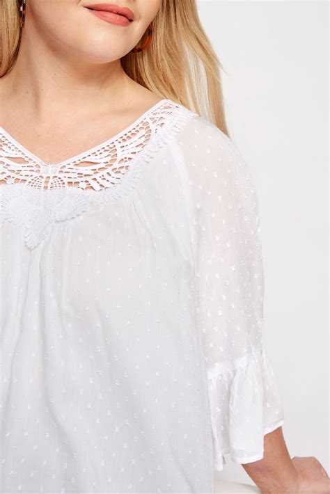 White Textured Crochet Blouse Plus Sizes 16 To 36 Yours Clothing