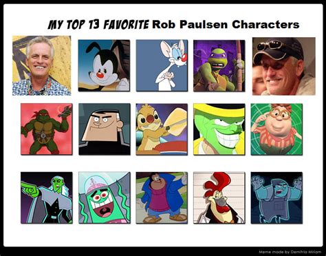 My Top 13 Favorite Rob Paulsen Characters Meme By Tigerwolfphantom On