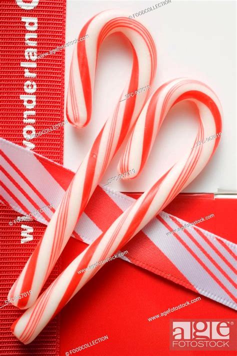 Two Candy Canes For Christmas Stock Photo Picture And Royalty Free