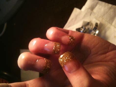 Gold Glitter Acrylic Nails Prom Nails Nails Nail Art