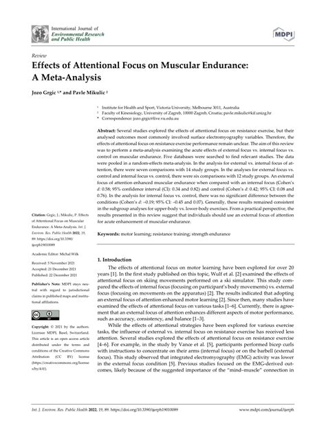 Pdf Effects Of Attentional Focus On Muscular Endurance A Meta Analysis
