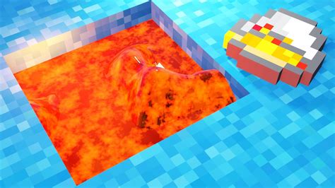 Realistic Lava And Water Fluid Physics In Minecraft Youtube