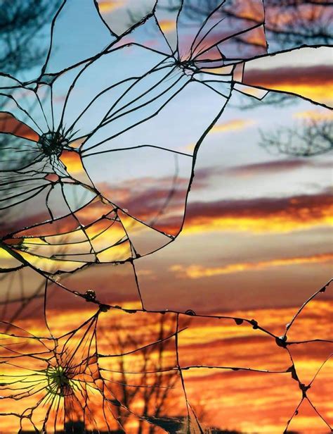 Broken Mirror Reflecting Sunset Abstracte Fotos Kunstfotografie