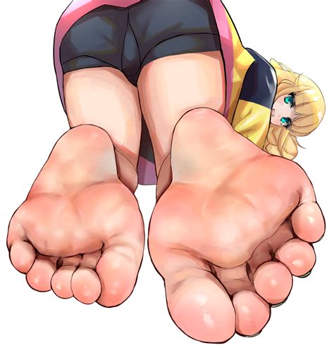 Kukoi Tsukimi Eiko Paripi Koumei 1girl Ass Barefoot Blonde Hair Blush Feet Foot Focus