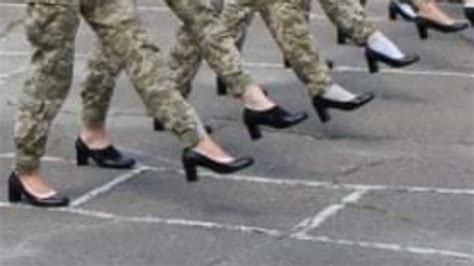 Female Soldiers Made To March In Heels Sparks Outrage In Ukraine World News Sky News