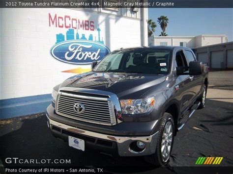 Today, we'll take a look at this 2012 toyota tundra platinum crew max showing you many of the features that this truck has to offer.exterior color: Magnetic Gray Metallic - 2012 Toyota Tundra Platinum ...