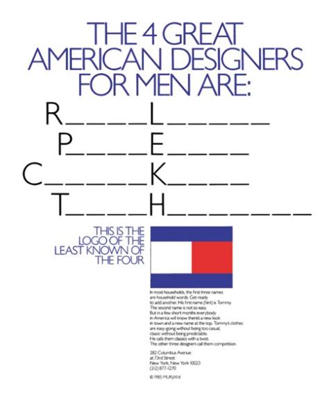 The 4 Great American Designers By George Lois For Tommy Hilfiger