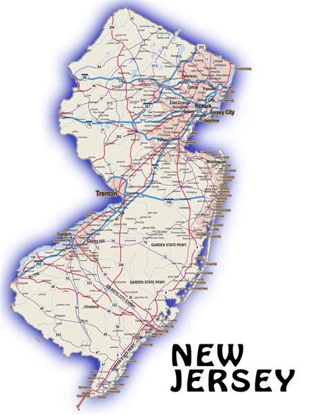 Large Detailed Roads And Highways Map Of New Jersey State With All Images