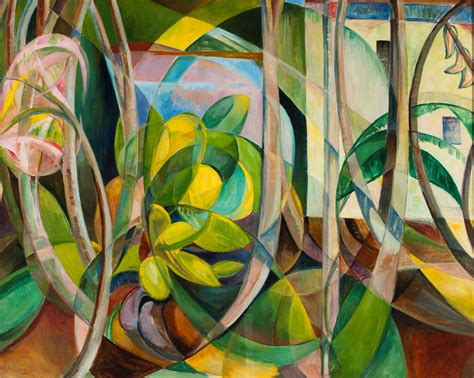 Abstract Geometric Painting Of Plants 1 By Mary Swanzy Art Collection
