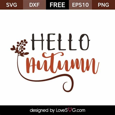 Free fall svg cut file download. Hello Autumn | Lovesvg.com