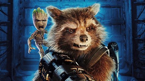 Desktop Wallpaper Baby Groot Guardians Of The Galaxy Vol Movie Rocket Raccoon Hd Image