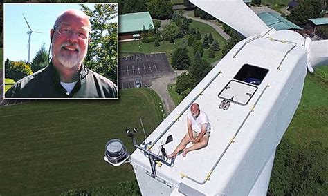 Benedictine Monk Spotted By Drone Sunbathing On Top Of A Wind Turbine