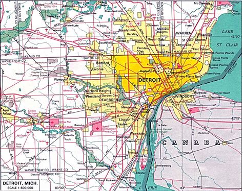 Detroit Suburbs Map Map Of Detroit Suburbs Michigan Usa