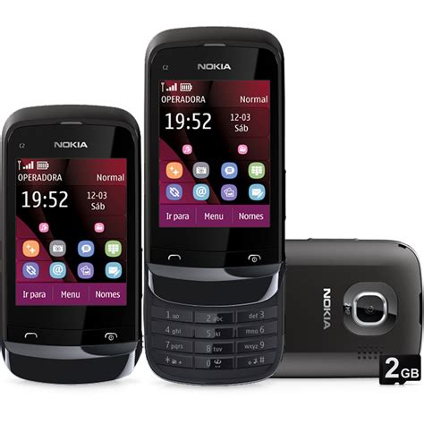 Celular Nokia C2 02 Display Touch E Teclado Câmera 2mp Bluetooth Fm