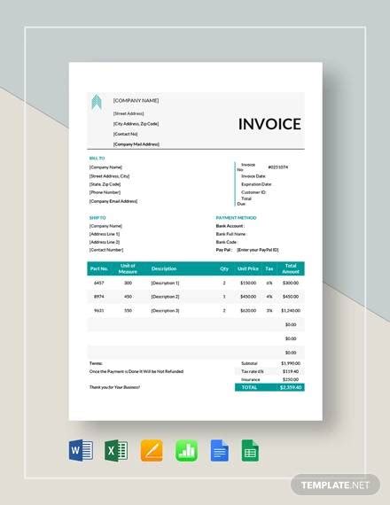 Free 7 Sample Proforma Invoices In Excel Pdf Ms Word