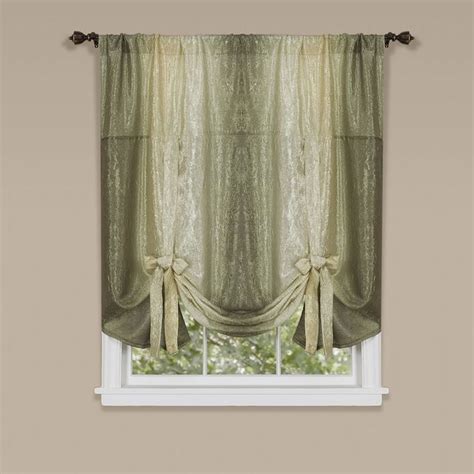 Traditional Elegance Ombre Window Curtain Tie Up Shade 50x63 Sage