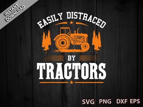 Easily Distracted By Tractors Svg Tractors Svg Vintage Etsy