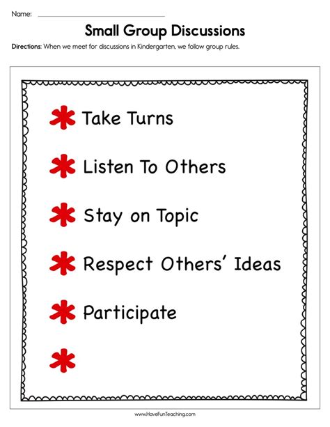 Small Group Discussions Worksheet Have Fun Teaching Have Fun