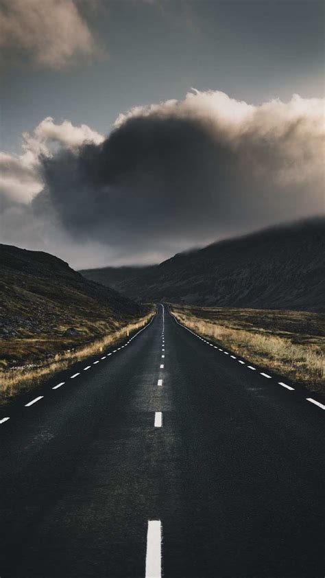 Road Iceland Nature Clouds Iphone Wallpaper Iphone Wallpapers