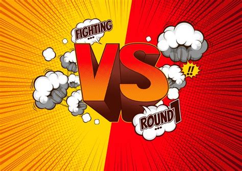 Premium Vector Comic Style Versus Vs Battle Background Illustration