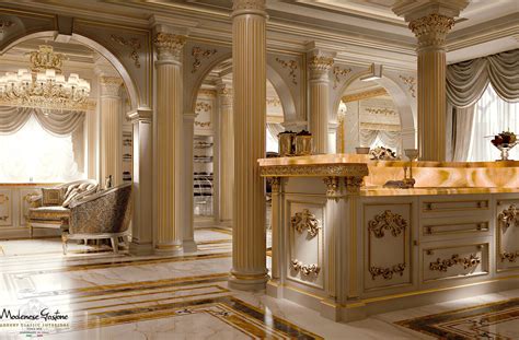 Lacquered Wood Reception Desk King Ivory Modenese