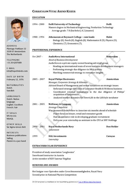 Download your free word resume templates. Free Curriculum Vitae Template Word | Download CV template ...