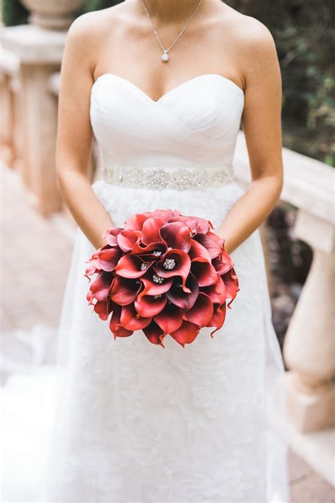 Deep Red Real Touch Calla Lily Wedding Package Bridal Bouquet Etsy