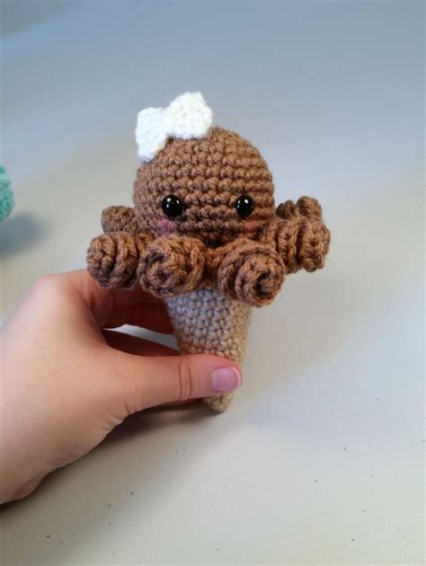Octopus Ice Cream Amigurumi Kawaii Plush Mini Crochet Etsy
