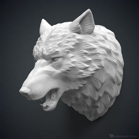 Wolf Head 3d Model For 3d Printing Or Cnc Carving Wolf Head 3d