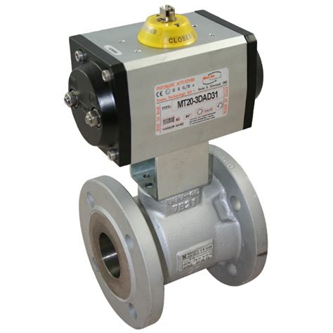 Ductile Iron Ball Valve Flanged Pn16 Double Acting Pneumatic