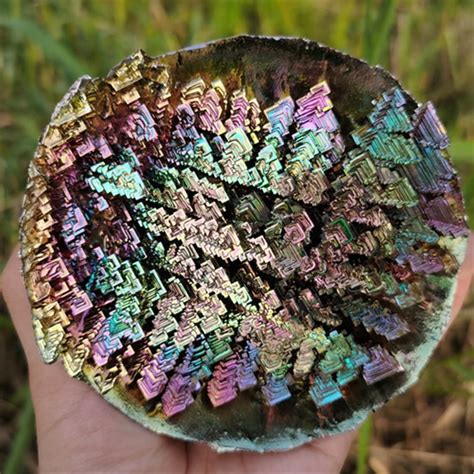 Rainbow Bismuth Ore Geode Quartz Crystal Mineral Specimen Etsy