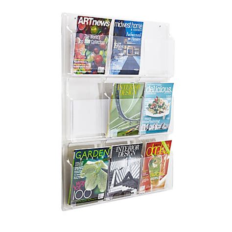 Shop wall mounted office storage & desk organization at the container store. Clear Literature Rack Magazine 9 Pockets by Office Depot & OfficeMax