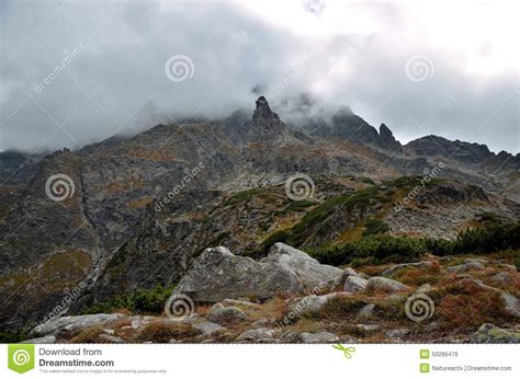 Rocky Peaks In Clouds Stock Photo Image Of Landscape 50265476
