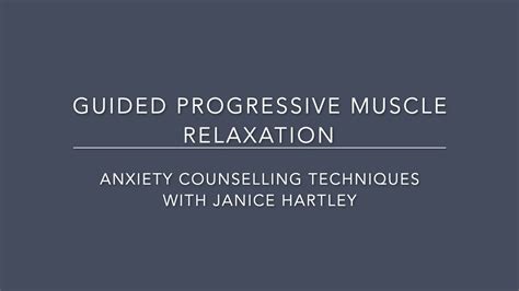 Guided Progressive Muscle Relaxation Female Voice Youtube