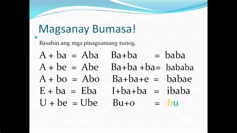 Unang Hakbang Sa Pagbasa Abcd Abakada English Filipino Translations