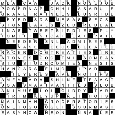 Play our daily crossword puzzles online for free! 1015-17 NY Times Crossword Answers 15 Oct 2017, Sunday ...