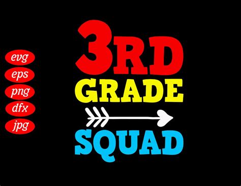 3rd Grade Squad Svg Third Grade Svg Back To School Svg Etsy