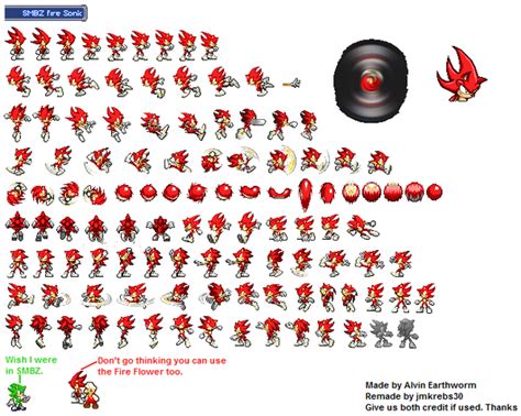 Image Fire Sonic Sprite Sheetpng Super Mario Bros Z Wiki Fandom
