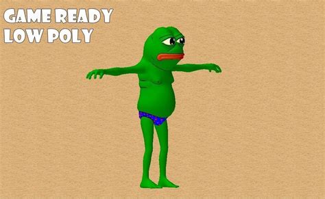 3d Model Pepe The Frog Vr Ar Low Poly Rigged Cgtrader