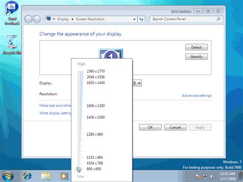 Windows 7 Changing Screen Resolution Quickly
