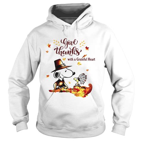 Snoopy And Woodstock Give Thanks With A Grateful Heart Shirt Kingteeshop