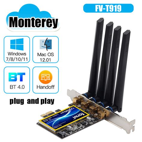 Cod Fv T919 1750mbps Pcie Wifi Card Bcm94360 Dual Band 24g5ghz For