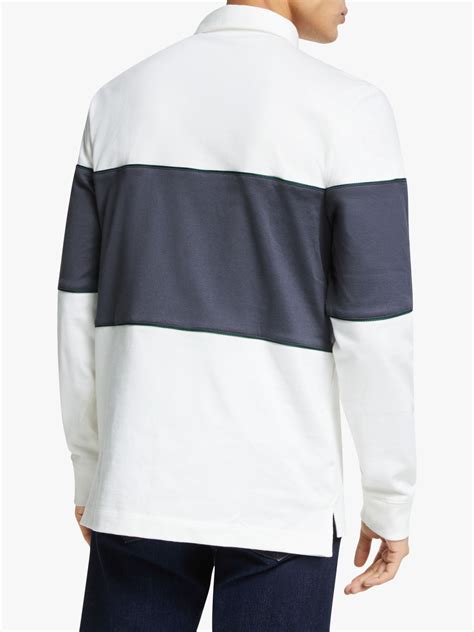 Fred Perry Panelled Long Sleeve Polo Shirt Snow White