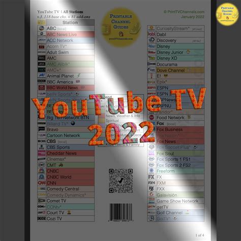 Youtube Tv Channel List Printable Yttv Lineup Free Pdf Download Gambaran